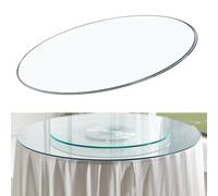 GY8PKVWKWQ Tablero de Vidrio Templado Redondo 1/2" Espesor, Placa Circular biselada Primera Calidad, Tablero Mesa, Gran Capacidad Carga(44CM(17.3IN))