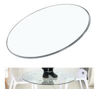 GY8PKVWKWQ Vidrio Transparente de 15, 16, 20, 25 y 35 Pulgadas, Superficie Vidrio Templado Grueso, Tablero Mesa Redondo(45CM(17.7IN))