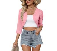 Gyabnw Bolero Cárdigan para Mujer Cárdigan Corto para Mujer Elegante Chaqueta Tradicional Chaqueta Nupcial Manga Larga Boleros de Oficina Tops Cortos con Cuello en V para Boda Vestido