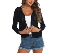 Gyabnw Bolero Elegante para Mujer - Chaqueta Corta Tradicional con Manga 3/4, Cuello en V para Cóctel y Boda