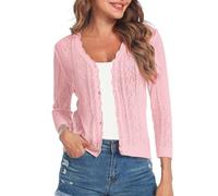 Gyabnw Bolero Mujer Boleros Festivo Manga 3/4 Elegante Cárdigan Boleros Chaqueta Corta Tradicional para Mujer Tops Chaqueta Nupcial Chaqueta Tops Cuello en V para Cóctel Boda