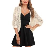 Gyabnw Bolero Mujer Cárdigans de Crochet Ligero Torera Chaqueta para Boda Fiesta Manga 3/4