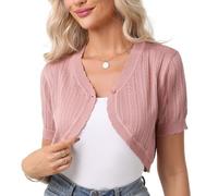 Gyabnw Bolero Mujer Elegante Cárdigan De Manga Corta Chaqueta Bolero Festiva con Cordones Chaqueta Blazer De Verano Chaqueta Bolero para Vestidos De Noche Boda Vestido