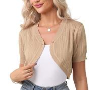 Gyabnw Bolero Mujer Elegante Cárdigan De Manga Corta Festiva con Cordones Chaqueta Blazer De Verano Chaqueta Bolero para Vestidos De Noche Boda Vestido