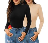 Gyabnw Camiseta Térmica Cuello Alto Manga Larga Camiseta Slim Fit Basica Termica Top Otoño/Invierno Ropa Interior Jersey Elegante Casual Suave Suéter