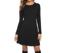 Gyabnw Vestido Suéter Mujer Invierno Elegante Casual de Punto con Cuello Redondo y Manga Larga Ideal para Fiesta y Otoño