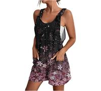 Gyaimxfu 2024 Monos Corto Mujer Verano Casual Peto Corto Divertido Estampado Jumpsuit Una Pieza Mamelucos Rompers Holgado Casual Moda Camiseta sin Mangas Playsuit Ropa de Playa