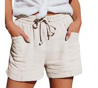 Gyaimxfu 2024 Pantalones Cortos Mujer,Shorts Mujer Sueltos con Bolsillos,Verano Frescos Tallas Grandes Pantalón Corto Bermudas Elegante para Diario Salir Playa Gimnasia de Culturismo