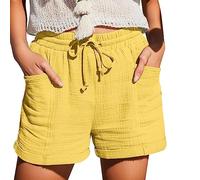 Gyaimxfu 2024 Pantalones Cortos Mujer,Shorts Mujer Sueltos con Bolsillos,Verano Frescos Tallas Grandes Pantalón Corto Bermudas Elegante para Diario Salir Playa Gimnasia de Culturismo