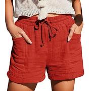 Gyaimxfu 2024 Pantalones Cortos Mujer,Shorts Mujer Sueltos con Bolsillos,Verano Frescos Tallas Grandes Pantalón Corto Bermudas Elegante para Diario Salir Playa Gimnasia de Culturismo