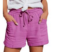 Gyaimxfu 2024 Pantalones Cortos Mujer,Shorts Mujer Sueltos con Bolsillos,Verano Frescos Tallas Grandes Pantalón Corto Bermudas Elegante para Diario Salir Playa Gimnasia de Culturismo