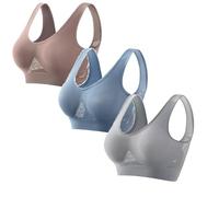 Gyaimxfu 3 PCS Sujetador Deportiva sin Costuras Sostén sin Aros Comodos Push Up Sujetadores Sport Bra Top Chica Dama Chaleco Yoga Fitness Top Mujeres Fiesta Valentin Regalos Tallas Grandes