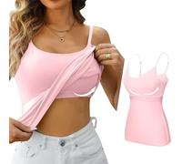 Gyaimxfu Camiseta sin Mangas Mujer Verano con un Sujetador y una Base Cuello en V Tirantes Ajustables Camisetas Camisole Top Sexy Blusa Shirt Casual Cami Tank Tops Básica Color Sólido M Chaleco 1