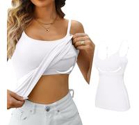 Gyaimxfu Camiseta sin Mangas Mujer Verano con un Sujetador y una Base Cuello en V Tirantes Ajustables Camisetas Camisole Top Sexy Blusa Shirt Casual Cami Tank Tops Básica Color Sólido M Chaleco 1
