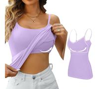 Gyaimxfu Camiseta sin Mangas Mujer Verano con un Sujetador y una Base Cuello en V Tirantes Ajustables Camisetas Camisole Top Sexy Blusa Shirt Casual Cami Tank Tops Básica Color Sólido M Chaleco 1