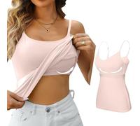 Gyaimxfu Camiseta sin Mangas Mujer Verano con un Sujetador y una Base Cuello en V Tirantes Ajustables Camisetas Camisole Top Sexy Blusa Shirt Casual Cami Tank Tops Básica Color Sólido M Chaleco 1