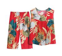 Gyaimxfu Chandal Mujer Vompleto Verano Casual Moda Tallas Grandes Conjunto Pantalon Y Blusa Cómodo Y Transpirable Traje De Ligera Vacaciones Fiesta Oficina Negocios Vestir Playa