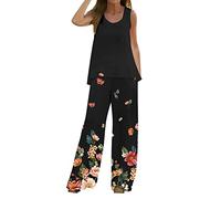 Gyaimxfu Conjunto Chandal Mujer Primavera Y Verano Suelto Cintura Alta Conjunto Pantalon Y Blusa Suave Y Cómodo Traje De Ligera Vacaciones Fiesta Oficina Negocios Vestir Playa