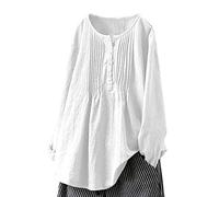 Gyaimxfu Lino Camiseta De Mangas Cortas Mujer Casual Estampado Floral Corte Suelto Blusas Camisas Oversized Camisetas Basica Chic Calle Algodón Cómodo Basic tee Playa