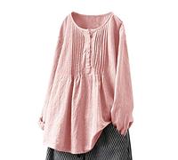 Gyaimxfu Lino Camiseta De Mangas Cortas Mujer Casual Estampado Floral Corte Suelto Blusas Camisas Oversized Camisetas Basica Chic Calle Algodón Cómodo Basic tee Playa