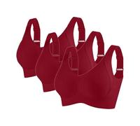 Gyaimxfu Sujetadores sin Costuras Cuello V Push Up Anticaída con Relleno Básico Bandolera Ajustable Comodos Sujetador Deportivo Mujer Suaves Elástico en Transpirable Sujetador sin Aros Sujetadores