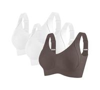 Gyaimxfu Sujetadores sin Costuras Cuello V Push Up Anticaída con Relleno Básico Bandolera Ajustable Comodos Sujetador Deportivo Mujer Suaves Elástico en Transpirable Sujetador sin Aros Sujetadores