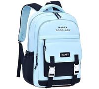Gyaimxfu Tanou Mochilas Escolares Niña, 20 Litros Mochila Colegio Niña con Happy Good Luck de 8 a 12 Años, Ligera e Impermeable Mochila Kawaii Escolar de Nailon para Niñas