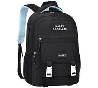 Gyaimxfu Tanou Mochilas Escolares Niña, 20 Litros Mochila Colegio Niña con Happy Good Luck de 8 a 12 Años, Ligera e Impermeable Mochila Kawaii Escolar de Nailon para Niñas