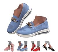 Gyaimxfu Zapatos Planos Casuales sin Cordones para Mujer, con Soporte de Arco para Mujer, ortopédicos para jardinería, Pesca, Ocio, Compras