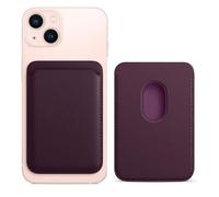 GYCAQAC Cartera magnética para móvil, 1 tarjetero para móvil, tarjetas e insignias, para iPhone, bolsillo autoadhesivo para funda de 9 x 6,4 cm, violeta