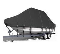 Gycdwjh Cubierta del Barco con Funda para Motor, Cubierta de Yate 210D Doble Capa Impermeable a Prueba de Rayos UV Tela de Oxford en Forma de V Sombrilla,19'-21' L (Up to 106" W)