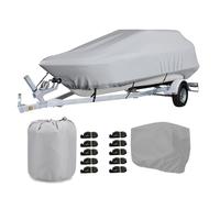 Gycdwjh Funda Impermeable para Barcos, Funda Protectora Exterior for Yates de Tela Oxford 420D for Casco en V con Funda del Motor para Barcos con Casco en V,Gris,20~22FT:700 * 254cm