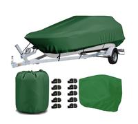 Gycdwjh Funda Impermeable para Barcos, Funda Protectora Exterior for Yates de Tela Oxford 420D for Casco en V con Funda del Motor para Barcos con Casco en V,Verde,20~22FT:710 * 410cm