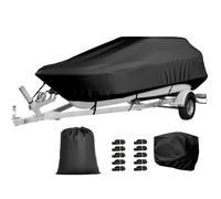 Gycdwjh Fundas for Barcos, Cubiertas de Botes Resistentes de Grado Marino 600D, for Remolcadores para amarres de Pesca con Casco en V, lanchas Profesionales,Negro,17~19FT~V