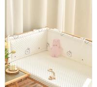 GYCF Borde del Amortiguador, Suave Transpirable Cojín De Blanda, Fácil De Instalar, Protección Integral Chichoneras Blanda para Decoración De Habitaciones,A06,240x28CM