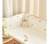 GYCF Borde del Amortiguador, Suave Transpirable Cojín De Blanda, Fácil De Instalar, Protección Integral Chichoneras Blanda para Decoración De Habitaciones,A02,160x28CM