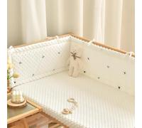 GYCF Borde del Amortiguador, Suave Transpirable Cojín De Blanda, Fácil De Instalar, Protección Integral Chichoneras Blanda para Decoración De Habitaciones,A12,120x28CM