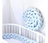 GYCF Tejida Almohada Decorativa, Almohada de Serpiente de Nudo, Anudada Cojines, Suave Cojín, Alfombra Anticolisión para Cama, Adecuado para Estar Dormitorio,Azul,4 m