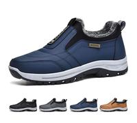 GYCF Zapatillas Slip On Hombre Invierno,Zapatillas Senderismo Ligeras Gimnasio Correr Zapatillas Deportivas Trekking Comodos Zapatos para Caminar,Azul,42EU
