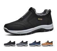 GYCF Zapatillas Slip On Hombre Invierno,Zapatillas Senderismo Ligeras Gimnasio Correr Zapatillas Deportivas Trekking Comodos Zapatos para Caminar,Negro,40EU