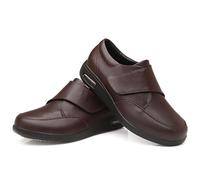 GYCF Zapatos Cuero Ortopédicos Diabéticos,Zapatos Ancho Especial para Pies Hinchados Zapatillas Hombre,Caminar Zapatos,Ancianos Zapatos Preventivos Salud Fascitis Plantar,Marrón,41EU