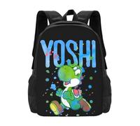 GYDJYWFRN Yoshi Mochila escolar Mochila de viaje Bolsa para computadora portátil Mochila de dibujos animados Mochila informal para hombres y mujeres