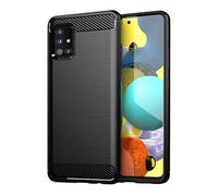 GYDQQKJ DQG Funda para Samsung Galaxy A51 5G, Carbono Carcasa TPU Fibra de Suave Caso Carbon Fiber Case para (6.50") - Negro