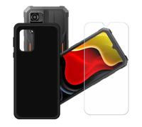 GYDQQKJ Funda para Blackview BV4800 SE + Vidrio Protector de Pantalla Cristal Templado Film, Negro Suave TPU Silicona Cover Carcasa Caso Case para (6.56")