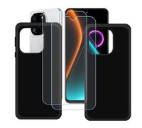 GYDQQKJ Funda para Blackview Color 6 + 2 Piezas Vidrio Protector de Pantalla Cristal Templado Film, 2-Pack Negro Suave TPU Silicona Cover Carcasa Caso Case para (6.67")