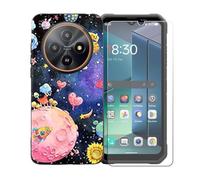 GYDQQKJ Funda para Blackview Fort 2 + Protector de Pantalla Protectora Vidrio Cristal Film Templado, Negro Suave TPU Silicona Cover Carcasa Caso Case para (6.56") - LLM38