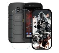 GYDQQKJ Funda para Cat S42 H+ + Protector de Pantalla Protectora Vidrio Cristal Film Templado, DQG Negro Suave TPU Silicona Cover Carcasa Caso Case para (5.50") - OP8