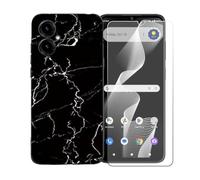 GYDQQKJ Funda para Cricket Icon 2026 + Protector de Pantalla Protectora Vidrio Cristal Film Templado, Negro Suave TPU Silicona Cover Carcasa Caso Case para (6.60") - LLM9