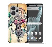 GYDQQKJ Funda para Cricket Icon 7 5G + Protector de Pantalla Protectora Vidrio Cristal Film Templado, Negro Suave TPU Silicona Cover Carcasa Caso Case para (6.90") - LLM10