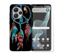 GYDQQKJ Funda para Cricket Icon 7 5G + Protector de Pantalla Protectora Vidrio Cristal Film Templado, Negro Suave TPU Silicona Cover Carcasa Caso Case para (6.90") - BST3